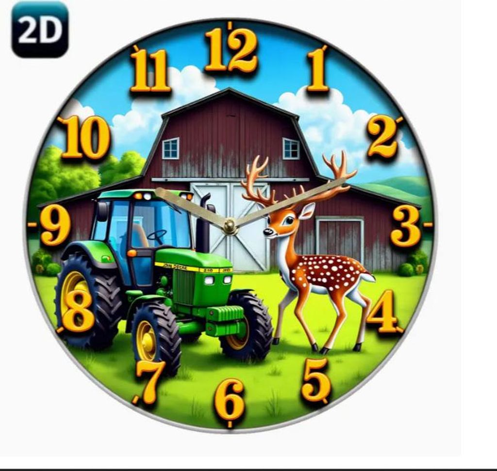 Nástěnné hodiny 30 cm - Farma s traktorem Obrázek produktu 