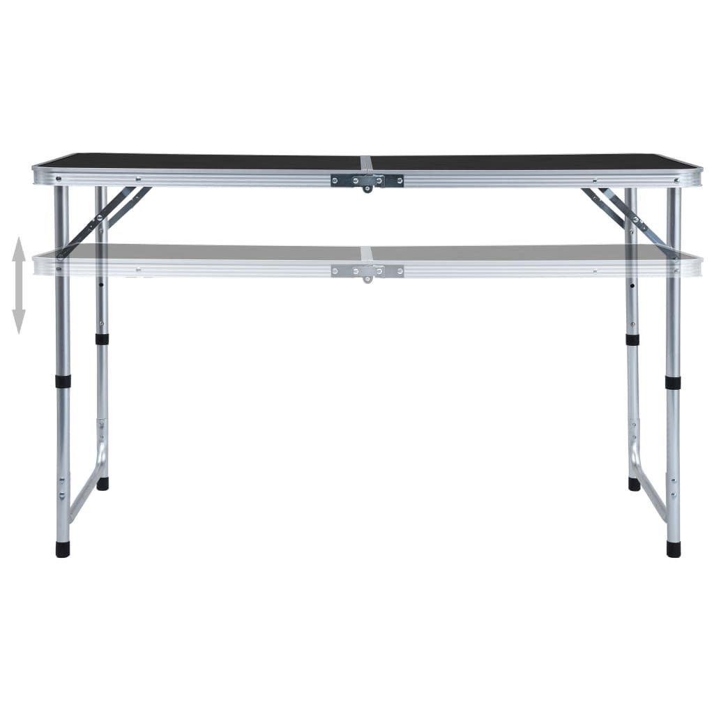 vidaXL Table de camping pliante Gris Aluminium 120x60 cm Image du produit 