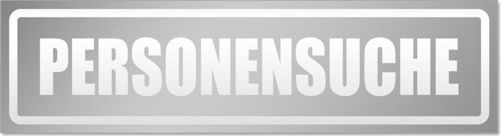 Kiwistar Personensuche invertiert Magnetschild Schild magnetisch - 45cm Silber - Magnetfolie für Auto PKW Kfz