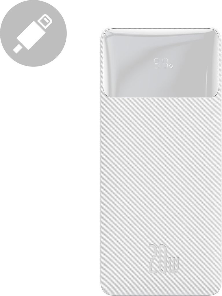 Baseus Bipow Powerbank mit Schnellladung 20000Mah 20W Weiß Produktbild 11