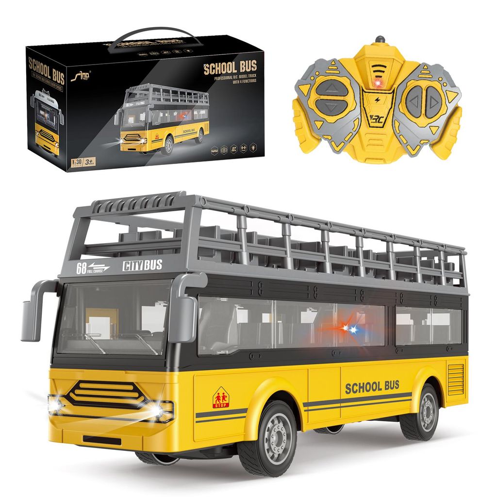 RC-Auto Ferngesteuerter Auto RC Car mit Lichtern 4 Kanal RC Bus Spielzeug 1:30