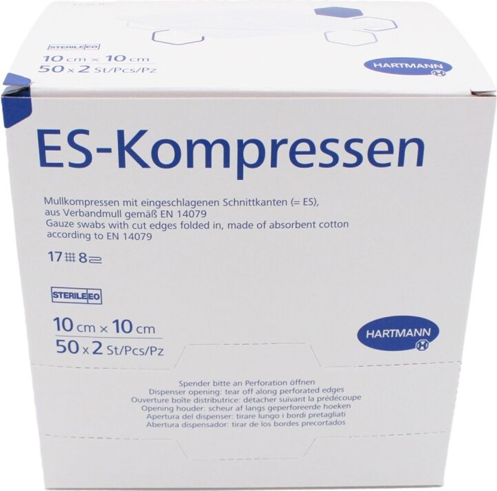 [50x2 Stück] [10x10 cm] ES-Kompressen [steril] [8-fach], Produktbild 