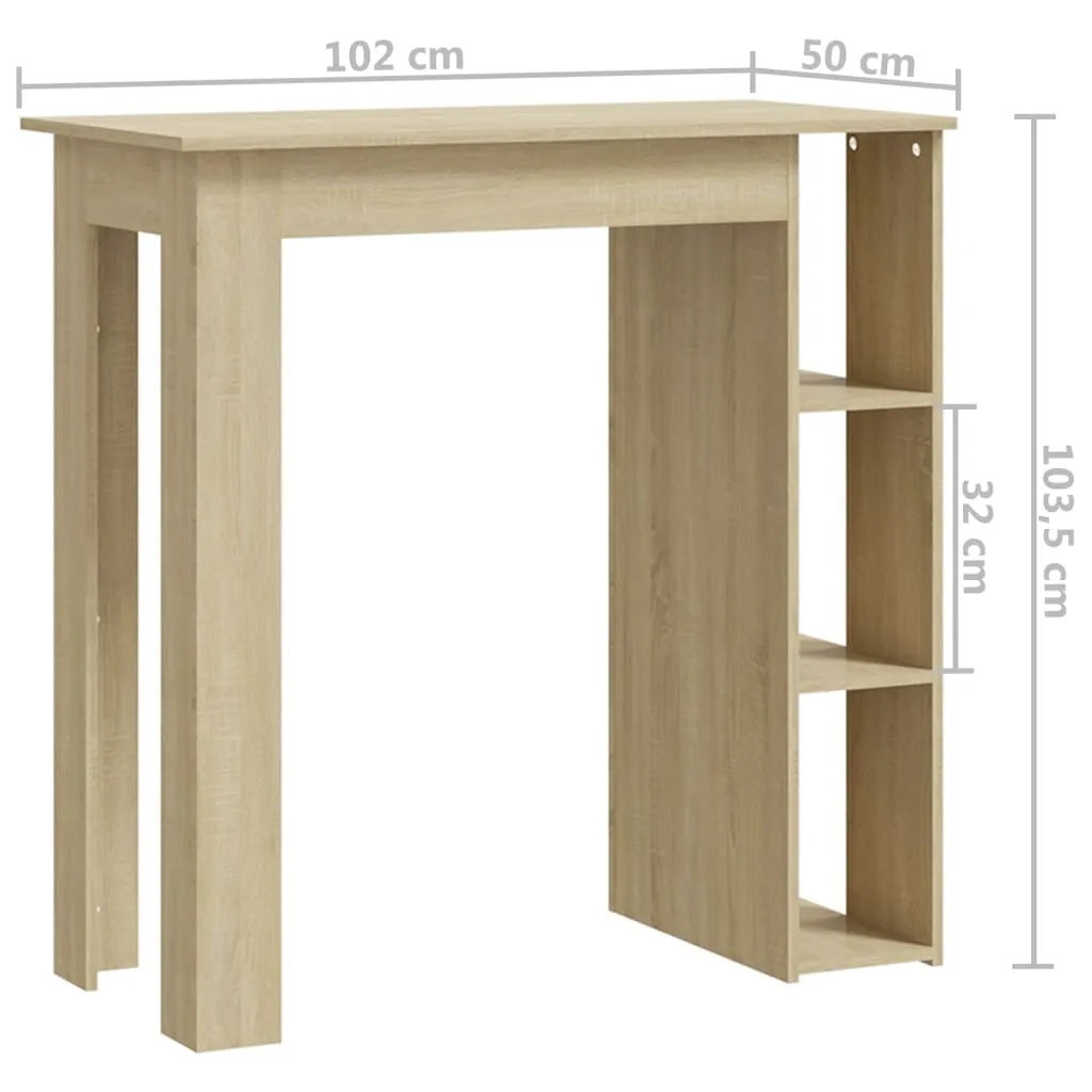 Angolo Bar vidaXL Rovere Sonoma 102x50 cm - Il tuo Breakfast Bar Ideal - 8