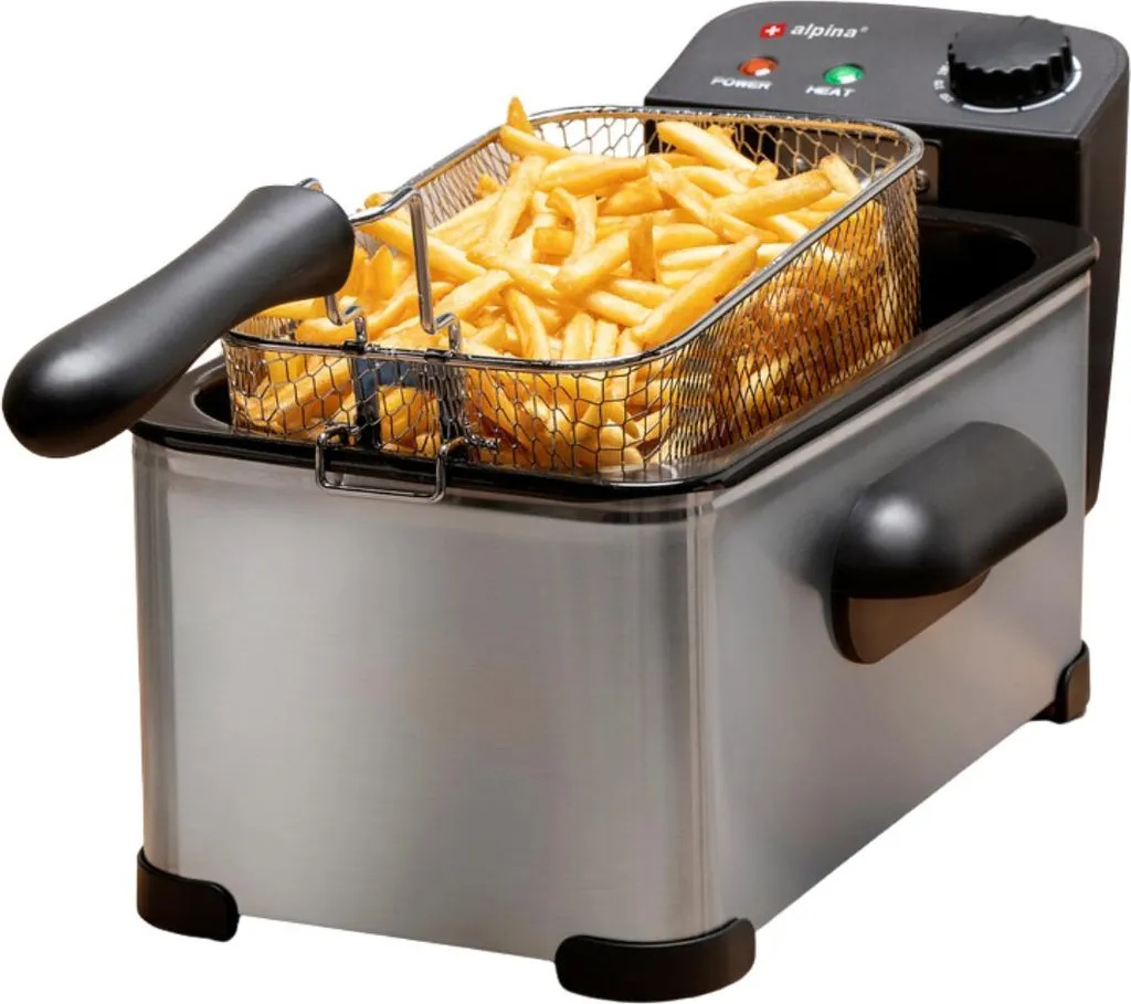 Friteuse Électrique 2000W avec Thermostat Réglable et Panier de Cuisson