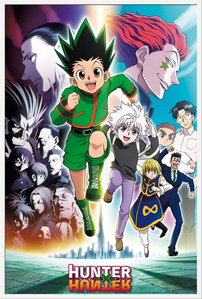 Affiche Hunter x Hunter Brigade Fantôme avec Cadre Blanc Shinsuke 61x91
