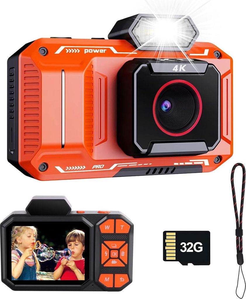 (Orange) Kinder-Digitalkamera, 48 MP, digitale Produktbild 