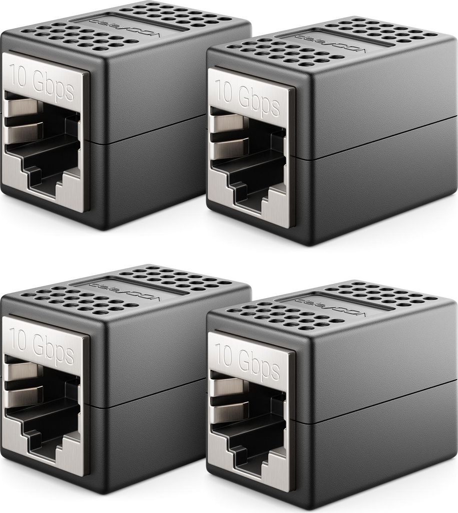 deleyCON LAN Kabel Verlängerung RJ45 Kupplung (10 Gbit/s) Verbinder für Cat8/Cat7/Cat6/Cat5 Ethernet Cable Patchkabel Netzwerkkabel Netzwerk Adap...