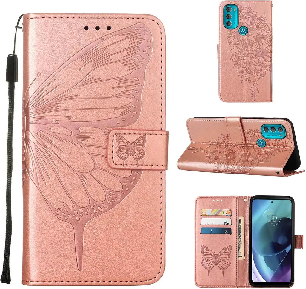 Regala Bellezza: Custodia Motorola Moto G71 5G Rose Gold Farfalle