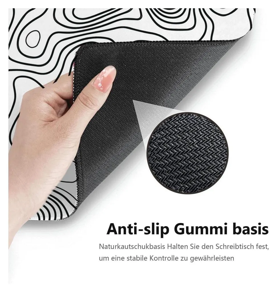 Tapis de souris XXL 900x400mm, Coutures Blanches, Surface Imperméable - 5
