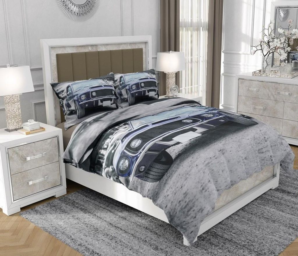 Bettwäsche 140x200 cm + 2x70x80 cm, 3-teilig, 100% Baumwolle, Satin, Reißverschluss, Bunt - SOVIO | So.0274