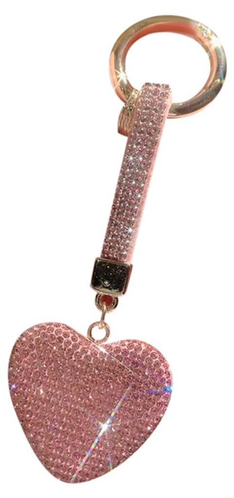 Glitzernde Strass-Schlüsselanhänger in Herzform, funkelnde Produktbild 