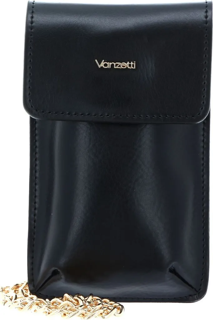 Phone Bag Vanzetti Black | Mini Borsa Tracolla Pelle Nera Smartphone