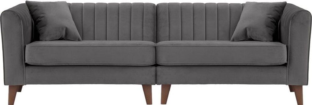4-Sitzer Sofa Mary in der Mitte verbunden-Velluto 17-dark oak
