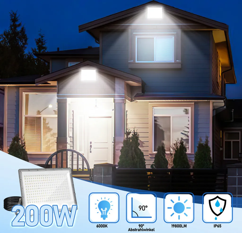 Projecteur LED 200W IP65 : Solution Éclairage Extérieur Haute Puissance - 3