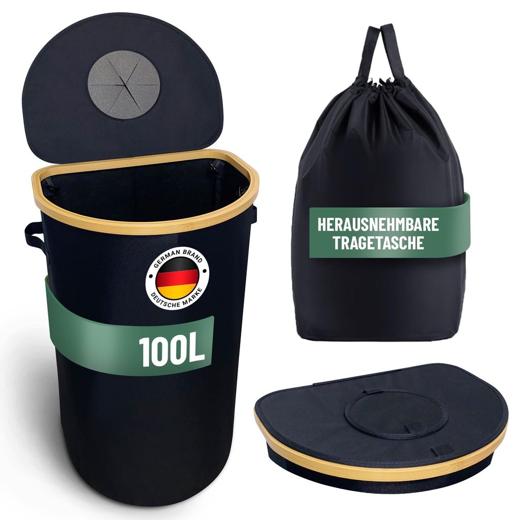 Sammelbehälter mit Deckel und abnehmbaren Tragetaschen, Stauraum für leere Flaschen und Glas, Flaschentasche für die Küche.