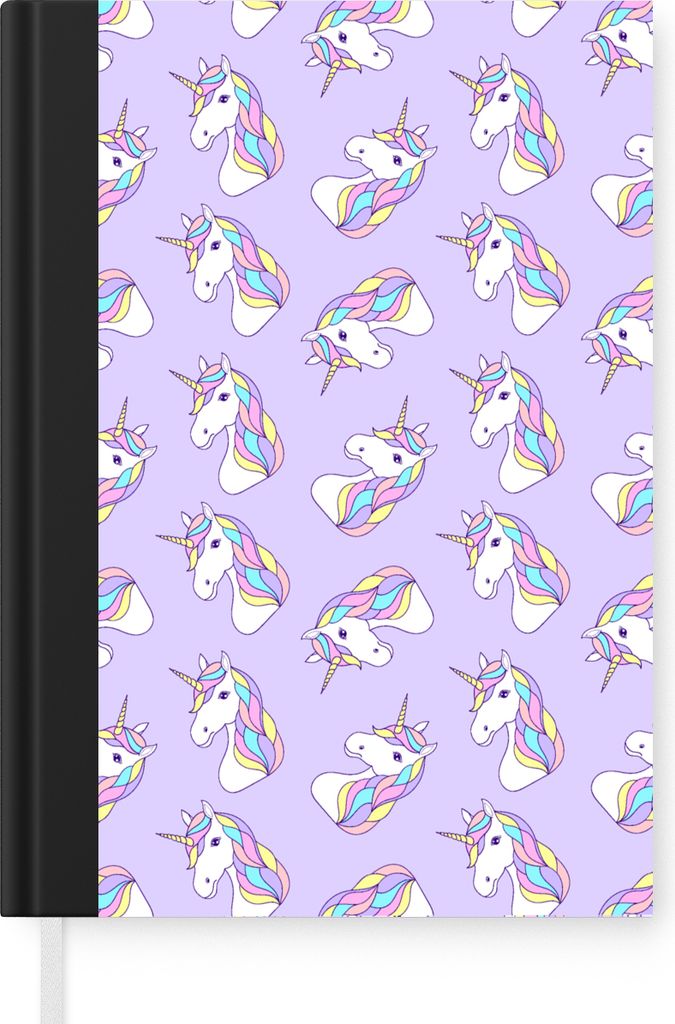 MuchoWow Notizbuch Tagebuch Haushaltsbuch Notebook A5 Einhorn - Pastell - Muster - Notizblock - Notizheft - Notebook - Schreibblock - Papier