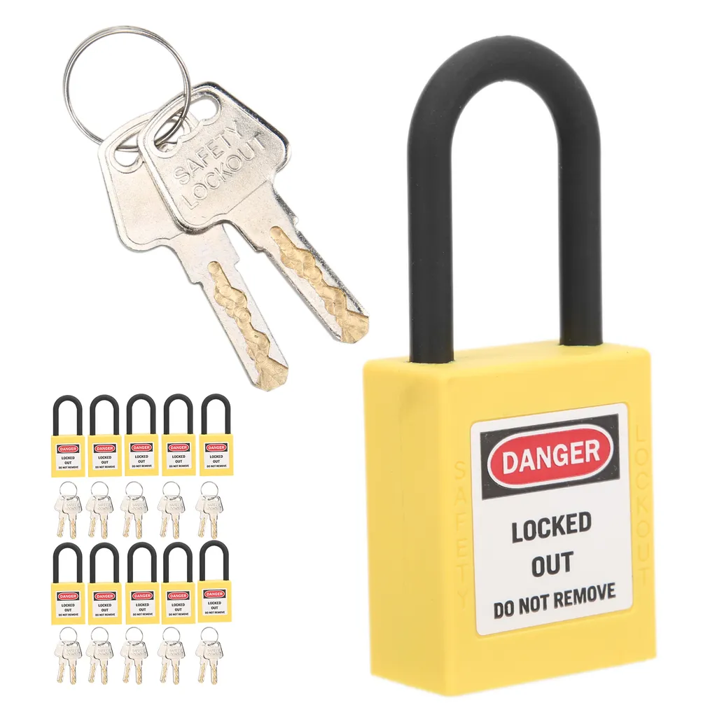Cadenas de consignation isolant en nylon 38mm jaune anti-poussière - 2