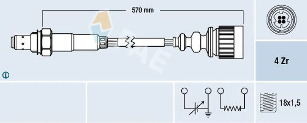 Sonde Lambda FAE 77173 Haute Précision Compatible BMW 11781720536 E36 E31