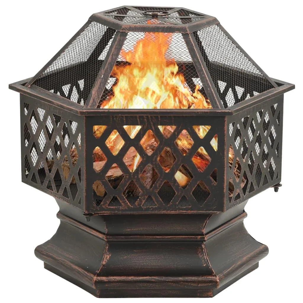 Brasero de Terrasse XXL Rustique vidaXL 62cm - Idéal pour Soirées en Plein Air