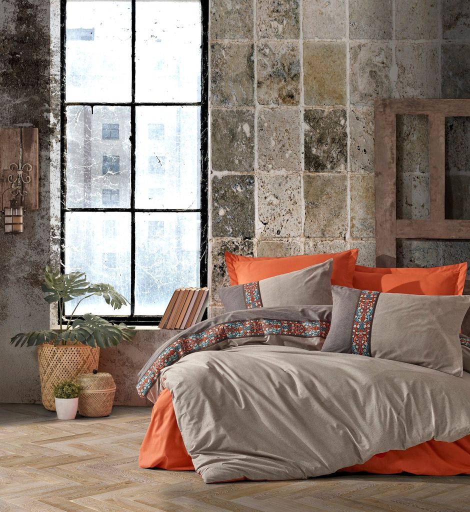 L'Essentiel Linge de Maison, Folkart- CTN3835, Zimt, Bettdecken, 100% Baumwolle ranforce