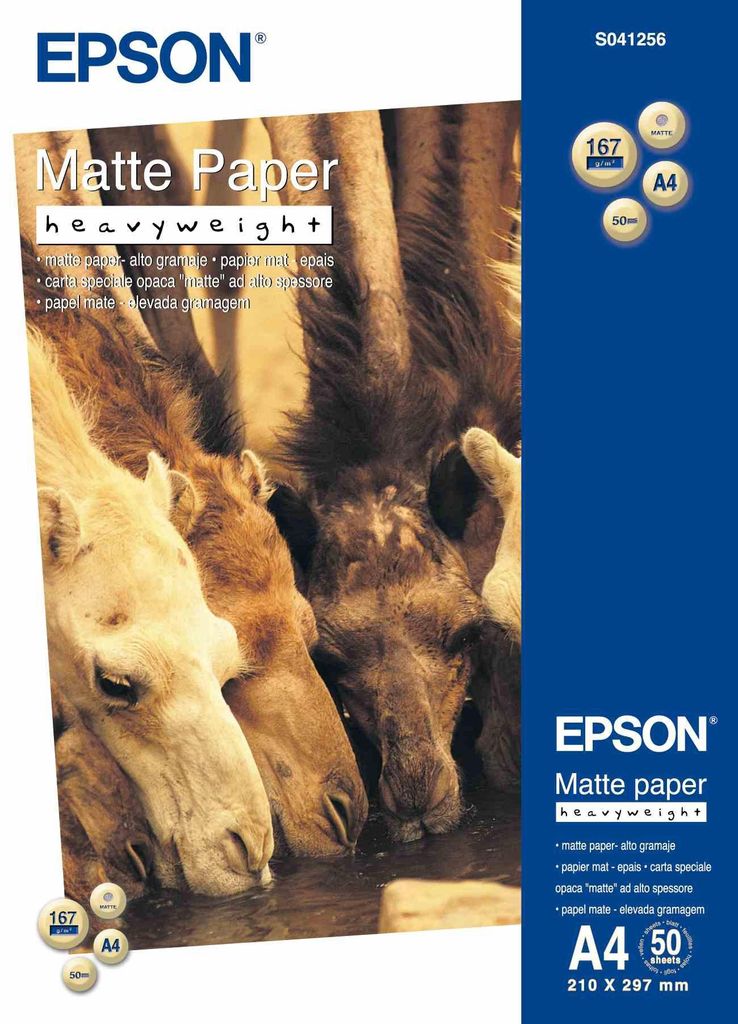 Epson Matte Paper Heavy Weight - A4 - 50 Blätter, Matte, Produktbild 