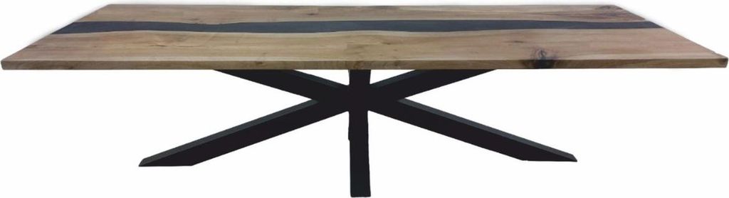 Casa Padrino Luxus Esstisch Braun / Schwarz 200 cm - Küchentisch mit Epoxidharz