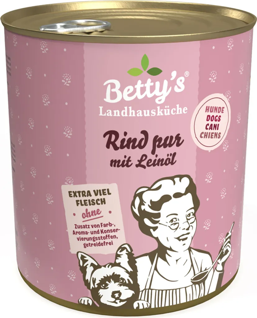 Pâtée chien sans céréales Betty's Cuisine de campagne bœuf 6x800g