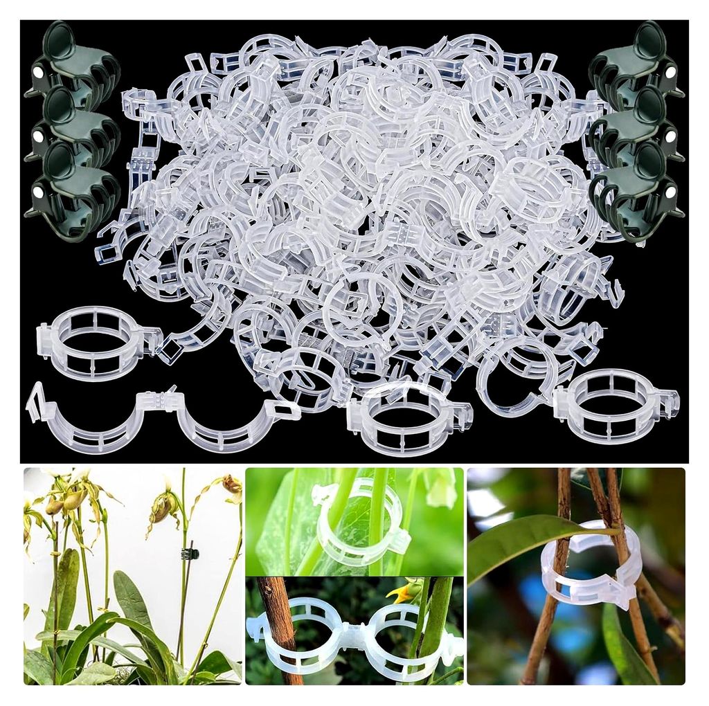 200 Stück Pflanzenclips, Gemüseklammern, weiße Kunststoffpflanzenklammern für Kletterpflanzen, Rankhilfe für Tomaten und Gurken