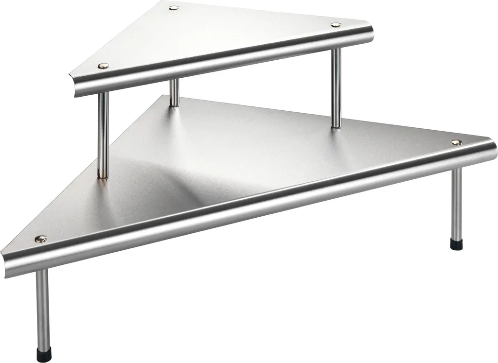 Étagère de cuisine Massivo Duo Inox : Support d'angle 2 niveaux durable
