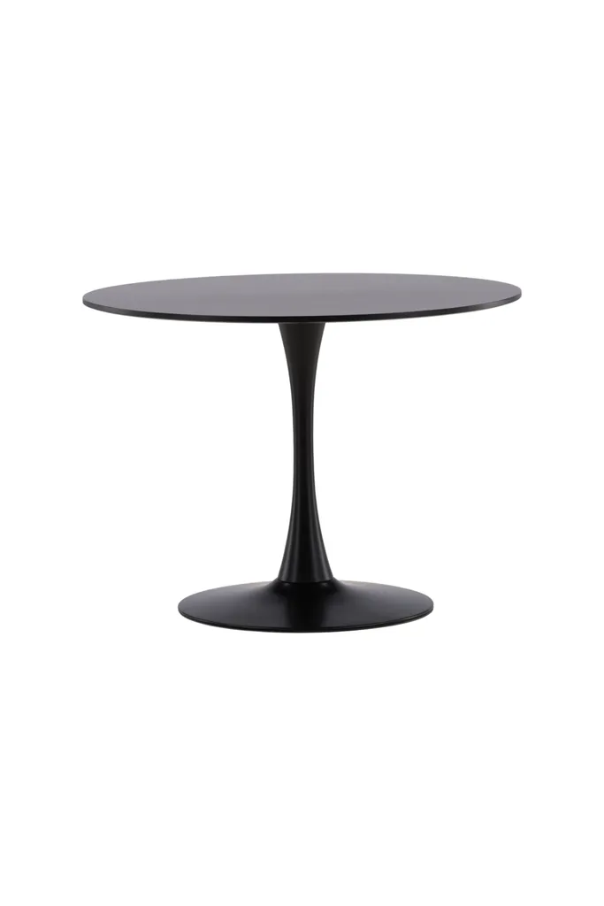 Table à manger ronde noire 4 personnes Glade Ø100cm pour cuisine