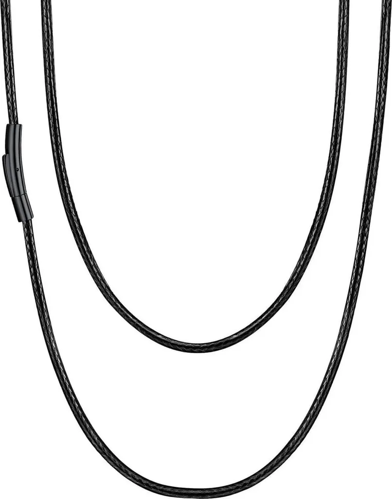 Bijou Homme Femme Chaîne Noire Discrète en Acier pour un Look Urbain