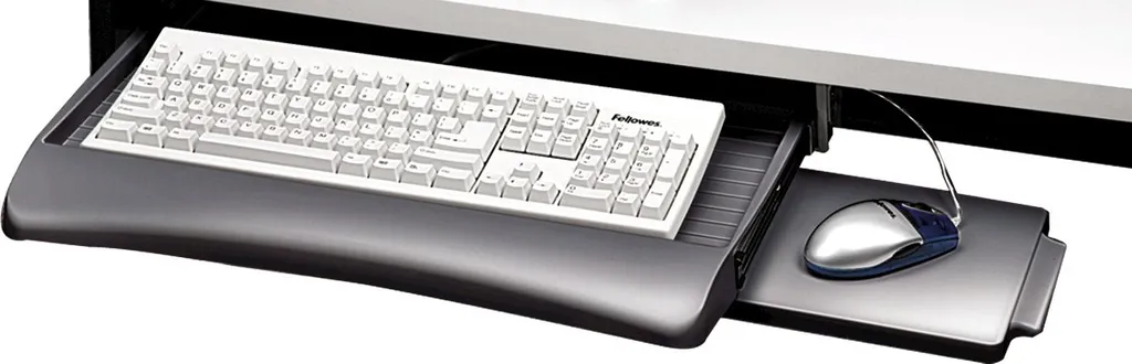 Aménager son Bureau avec le Tiroir Clavier Fellowes Gris sous Plateau