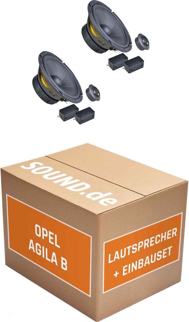 Lautsprecher Boxen Einbaupaket vorne Ground Zero GZIC 165.2 passend für Opel Agila B | 2x Tief-Mitteltöner 2x Hochtöner