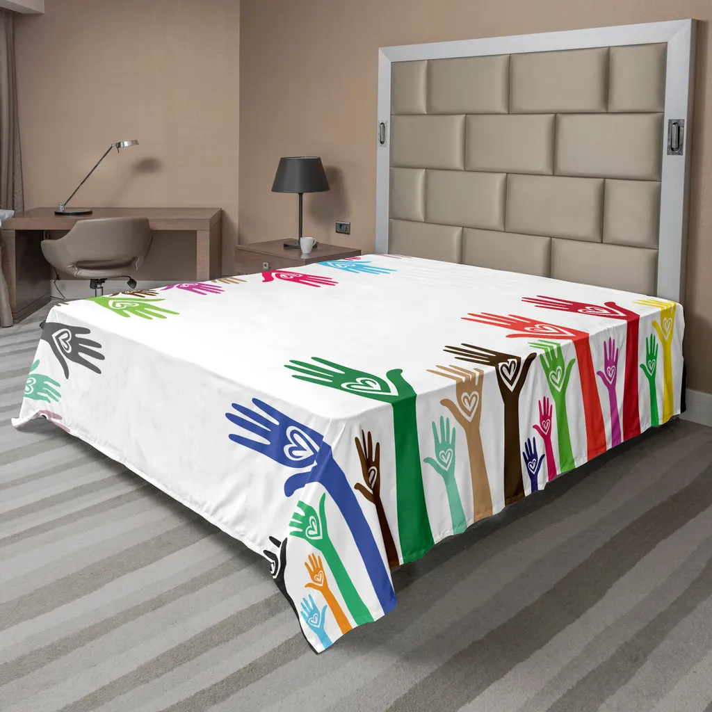 Drap de Dessus pour Lit Décoratif Motif Charité 266x260cm Multicolore