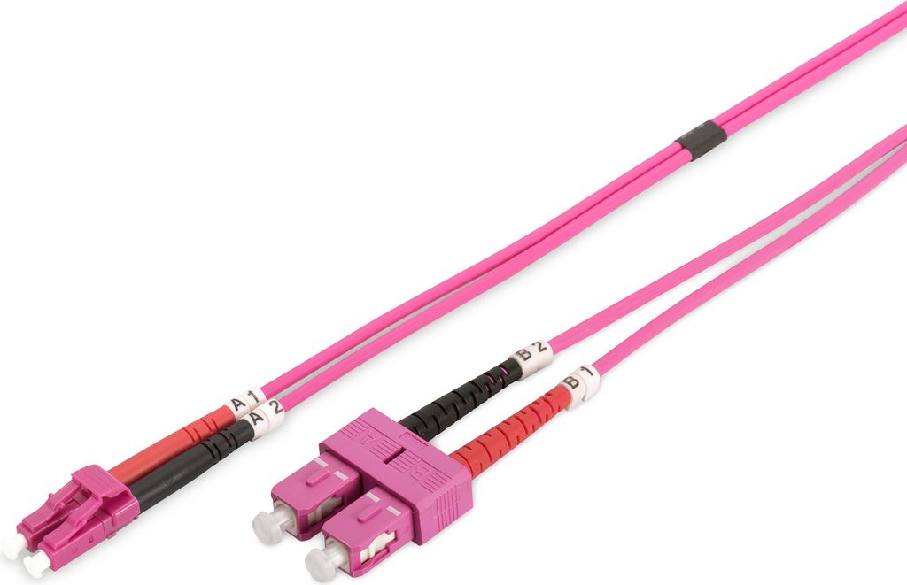 DIGITUS LWL Patchkabel LC-Duplex - SC-Duplex OM4 3,0 m