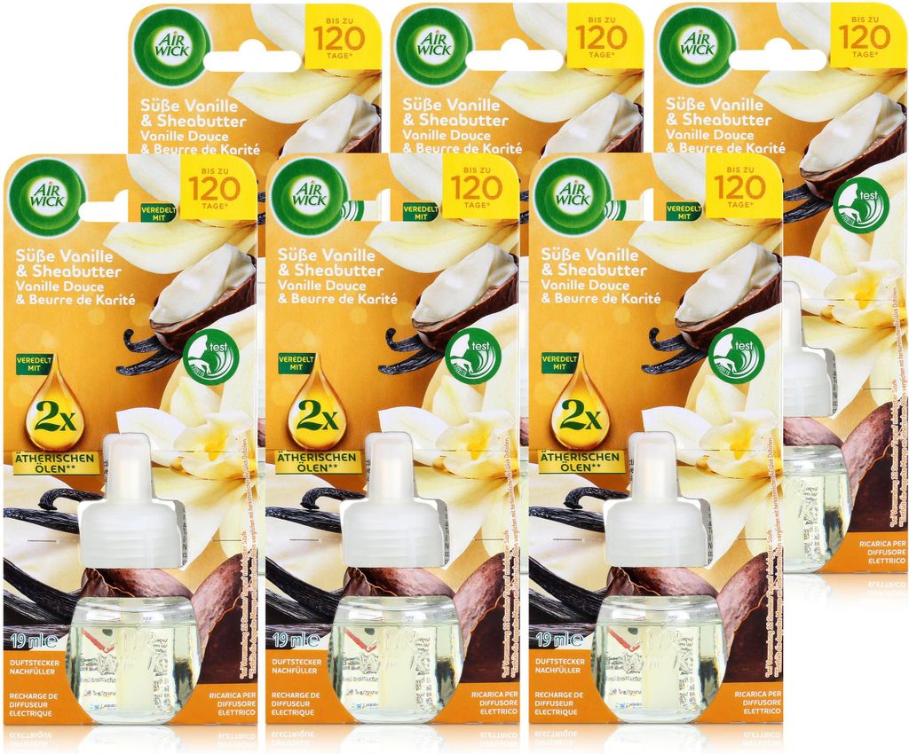 Airwick Aroma-Öl Nachfüller süße Vanille & Sheabutter 19ml Raumduft (6er Pack)