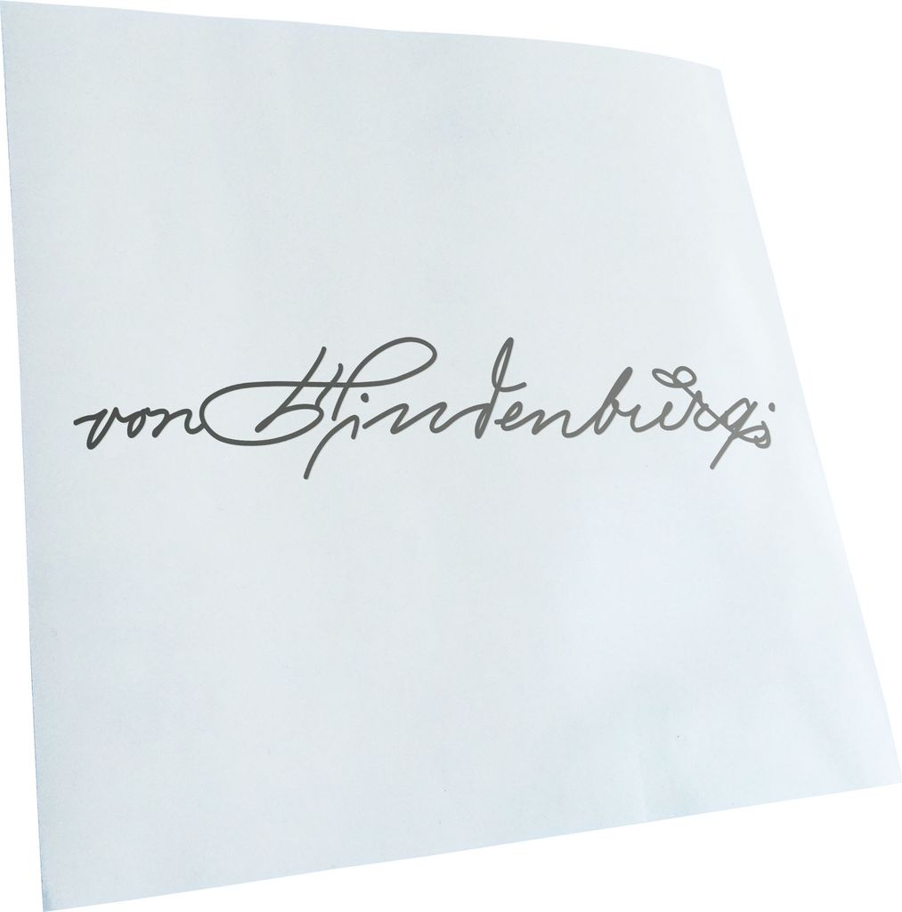 Kiwistar - Autoaufkleber - Paul von Hindenburg - Silber - 50x10cm - Aufkleber für Auto, Laptop, Fahrrad, LKW, Motorrad mehrfarbig JDM Decal Racing