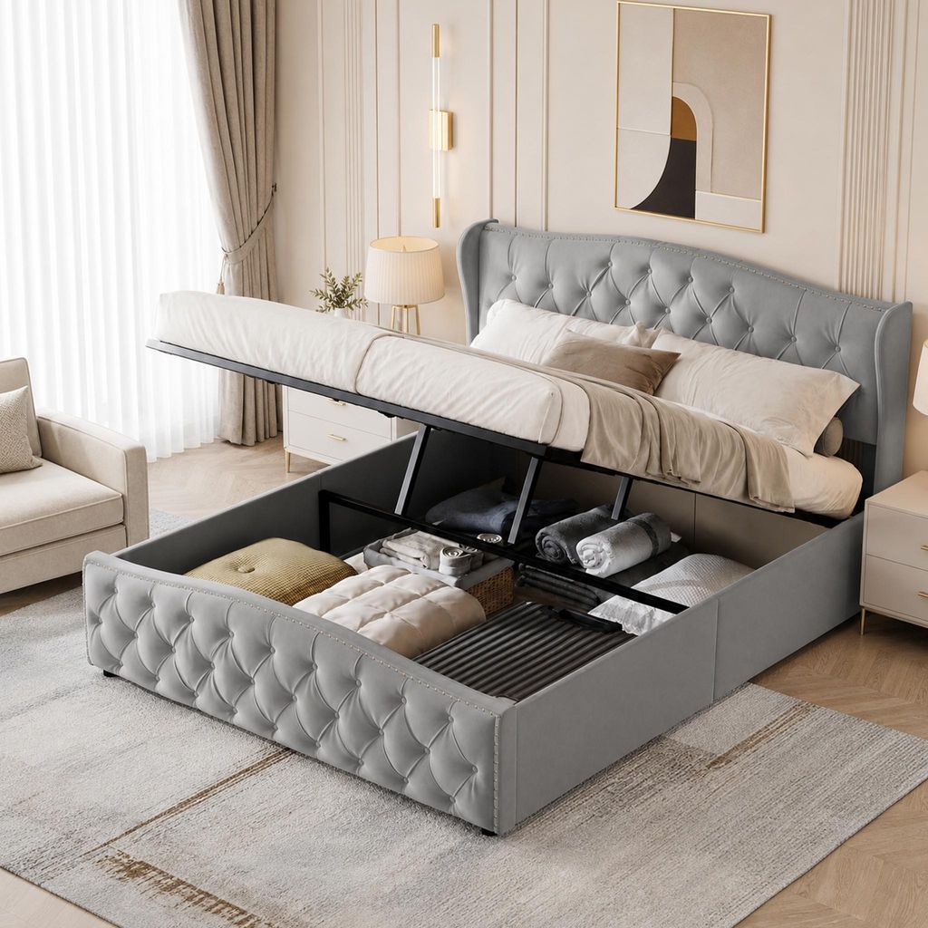 INONEFT Polsterbett 140x200cm, Boxspringbett, Bettgestell Produktbild 