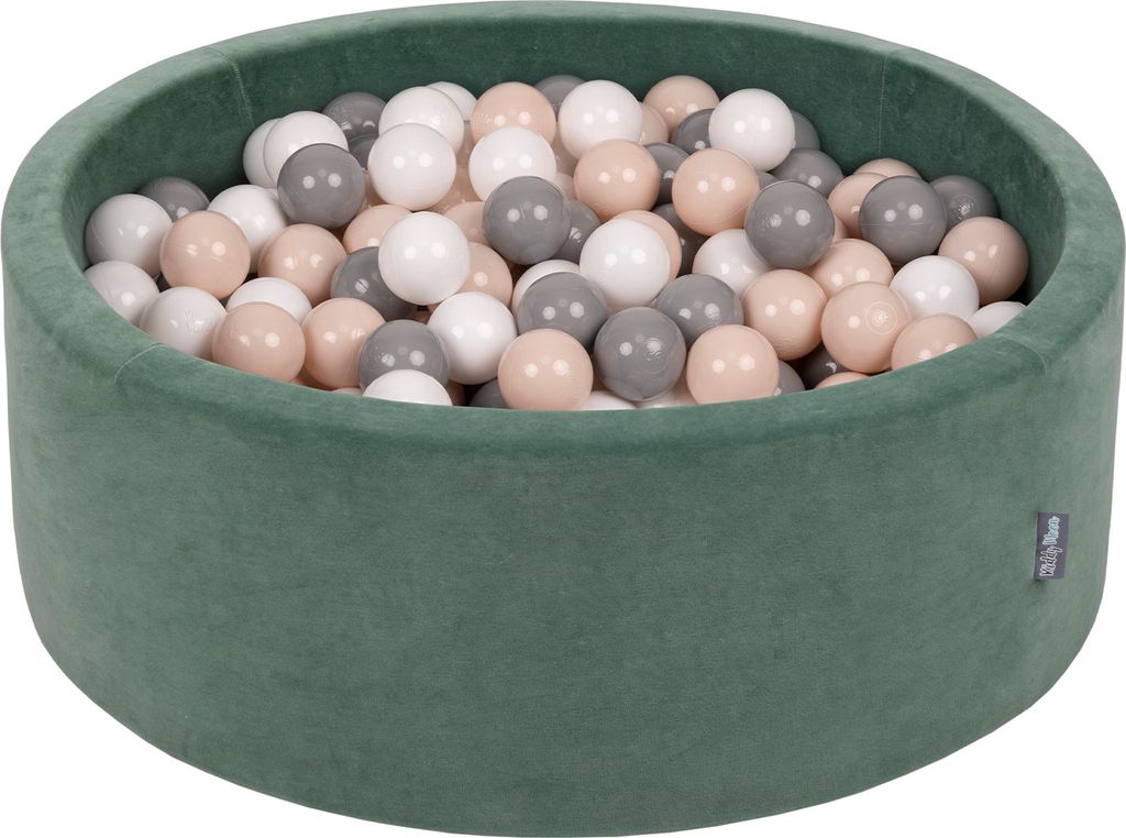 KiddyMoon Bällebad 90x30cm Velvet 200 Bälle ∅7cm Rund Produktbild 