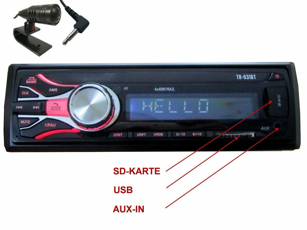 Bluetooth USB Aux In SD Karten Radio für