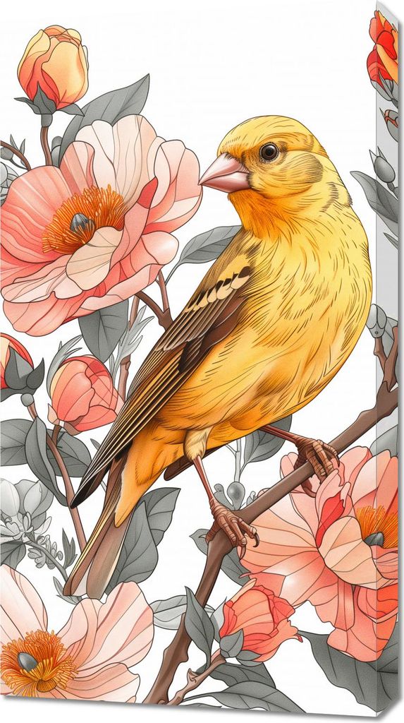 Bild 50x90cm Frühlingssänger