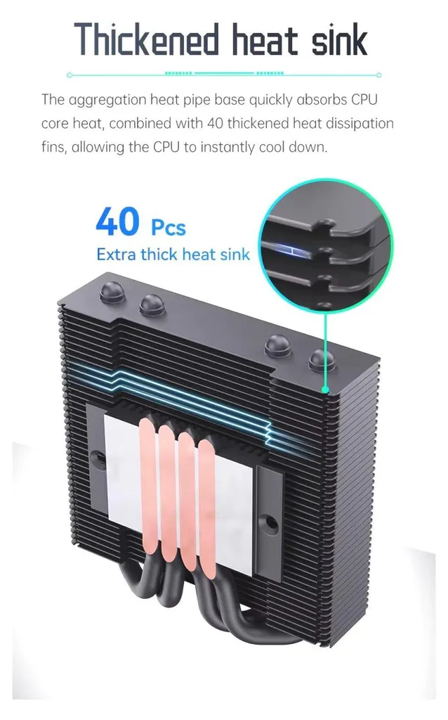 Ventilateur CPU BRAINZAP ITX ARGB 4-Pin PWM pour PC Compact Intel AMD - 13