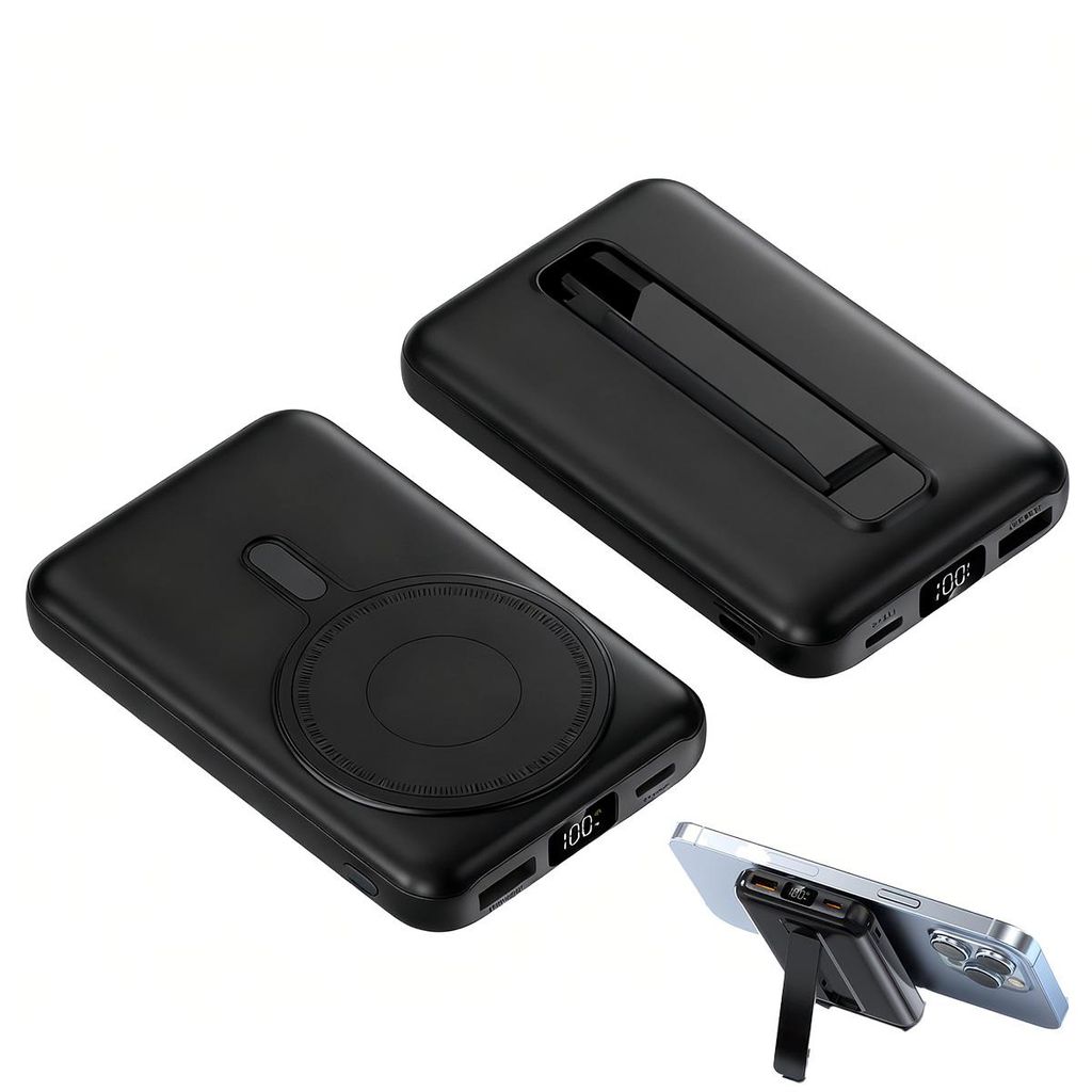 Wireless Power Bank, 10000mAh Faltbarer Magnetische Powerbank PD 22.5W Schnellladen mit LED