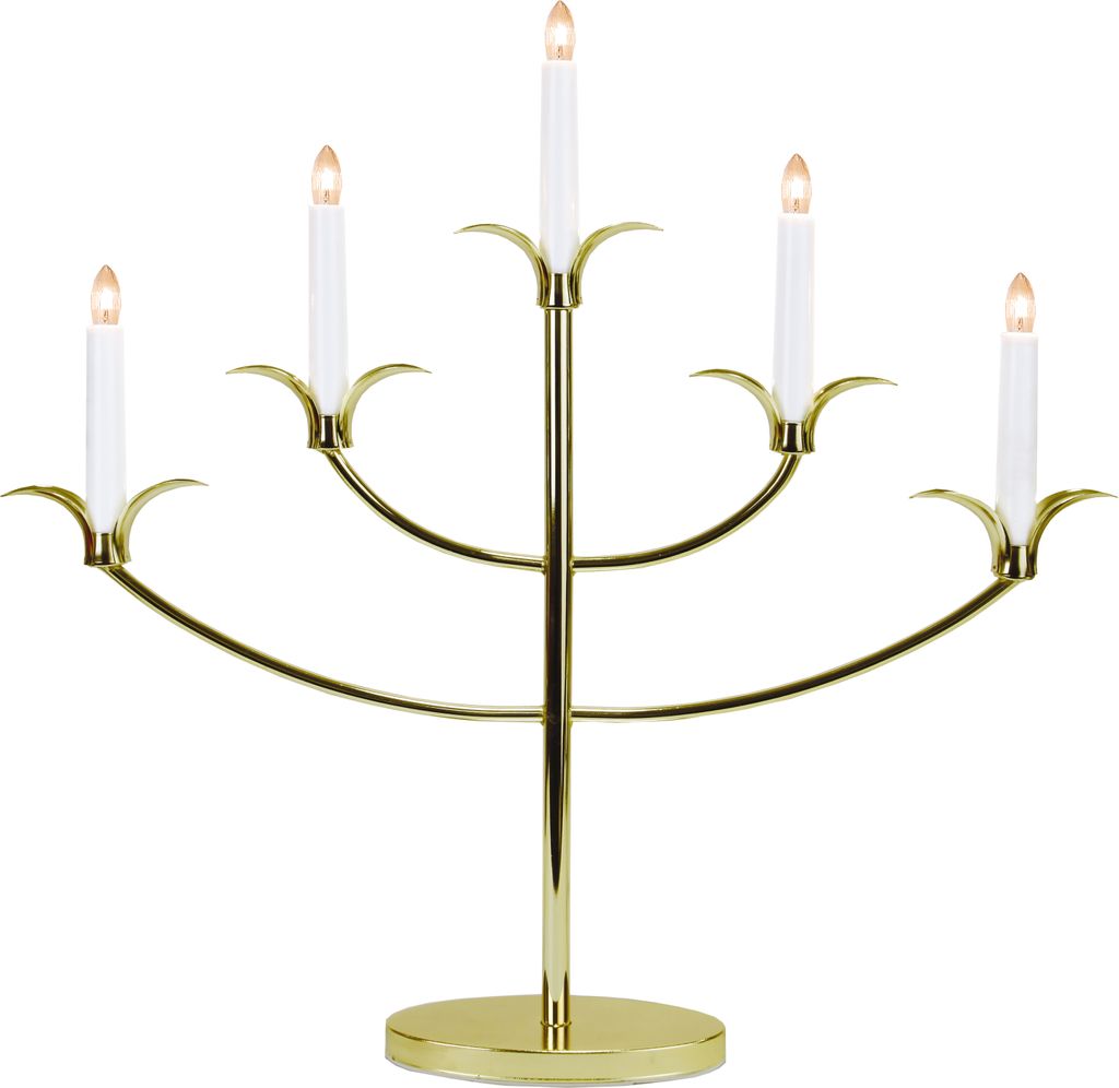Best Season Fensterleuchter "Tilpi" 5flammig aus Metall, Farbe: gold, ca.52 x 53cm, 148-00