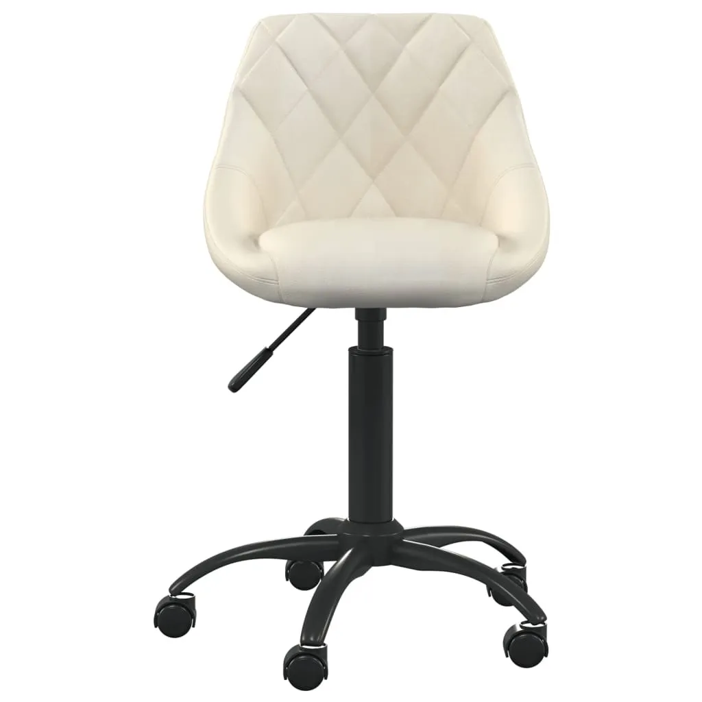 Sedia da Ufficio Velluto Crema vidaXL | Poltrona Girevole Elegante
