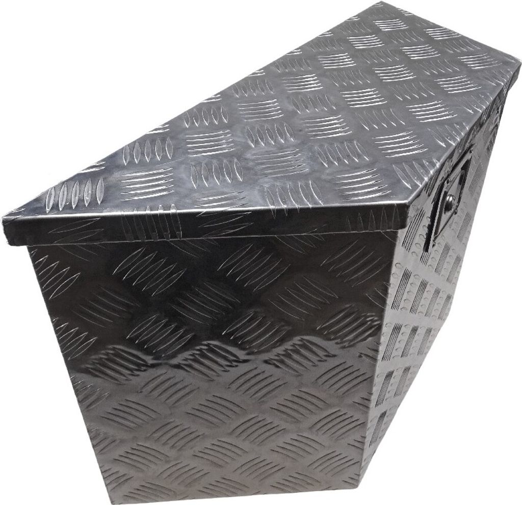 Deichselbox / Staubox aus Aluminium 700/380 x 240 x H420mm V-Form f PKW Anhänger