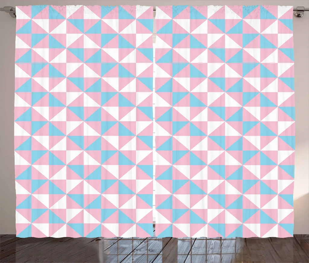 Tenda Geometrica Abakuhaus 280x245 cm | Rosa e Azzurro per Camera