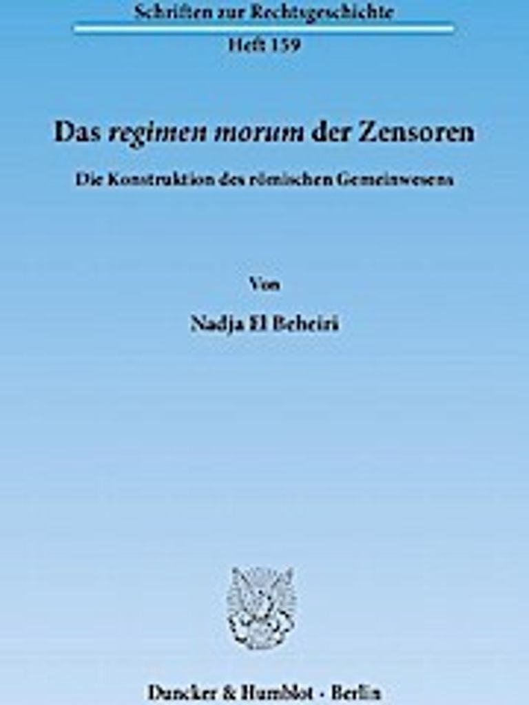 Das regimen morum der Zensoren