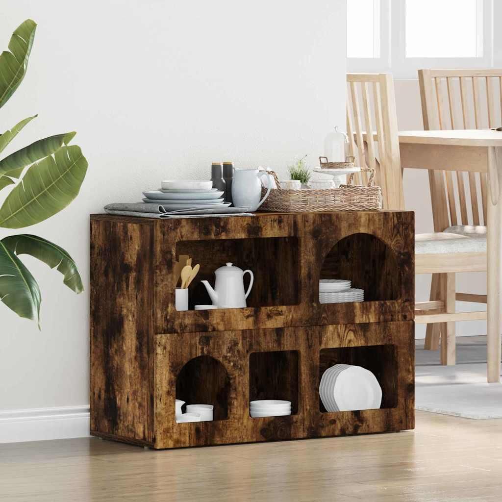 Maison Exclusive - Sideboard Geräucherte Eiche 80,5 x 35 x 59 cm Holzwerkstoff
