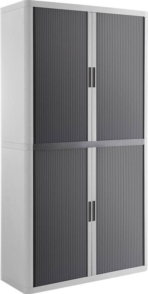 PAPERFLOW Rollladenschrank weiß, anthrazit ohne Fachböden 110,0 x 41,5 x 204,0 cm